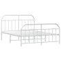 Metal bed frame with headboard and white footboard 140x190 cm by vidaXL, Beds and slatted bases - Ref: Foro24-353702, Price: ...