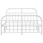 Metal bed frame with headboard and white footboard 140x190 cm by vidaXL, Beds and slatted bases - Ref: Foro24-353702, Price: ...