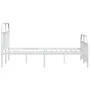 Metal bed frame with headboard and white footboard 140x190 cm by vidaXL, Beds and slatted bases - Ref: Foro24-353702, Price: ...