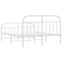 Bettgestell aus Metall mit Kopfteil und weißem Fußteil 140x190 cm von vidaXL, Betten und Lattenroste - Ref: Foro24-353702, Pr...