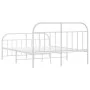 Metal bed frame with headboard and white footboard 140x190 cm by vidaXL, Beds and slatted bases - Ref: Foro24-353702, Price: ...
