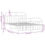 Estructura cama metal cabecero y estribo blanco 140x190 cm de vidaXL, Camas y somieres - Ref: Foro24-353702, Precio: 98,19 €,...