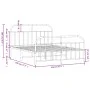 Metal bed frame with headboard and white footboard 140x190 cm by vidaXL, Beds and slatted bases - Ref: Foro24-353702, Price: ...