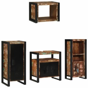 Juego de muebles de baño 4 pcs Madera reciclada maciza