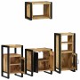 Juego de muebles de baño 4 pcs Marrón Madera de mango maciza