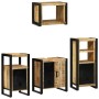 Juego de muebles de baño 4 pcs Marrón Madera de mango maciza