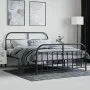 Estructura de cama cabecero y estribo metal negro 140x190 cm de vidaXL, Camas y somieres - Ref: Foro24-353653, Precio: 119,64...