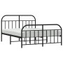 Estructura de cama cabecero y estribo metal negro 140x190 cm de vidaXL, Camas y somieres - Ref: Foro24-353653, Precio: 121,47...