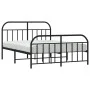 Estructura de cama cabecero y estribo metal negro 140x190 cm de vidaXL, Camas y somieres - Ref: Foro24-353653, Precio: 119,64...