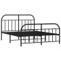 Estructura de cama cabecero y estribo metal negro 140x190 cm de vidaXL, Camas y somieres - Ref: Foro24-353653, Precio: 119,64...