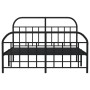 Estructura de cama cabecero y estribo metal negro 140x190 cm de vidaXL, Camas y somieres - Ref: Foro24-353653, Precio: 121,47...