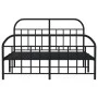 Estructura de cama cabecero y estribo metal negro 140x190 cm de vidaXL, Camas y somieres - Ref: Foro24-353653, Precio: 119,64...