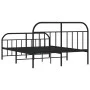 Estructura de cama cabecero y estribo metal negro 140x190 cm de vidaXL, Camas y somieres - Ref: Foro24-353653, Precio: 119,64...