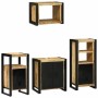 Juego de muebles de baño 4 pcs Marrón Madera de mango maciza