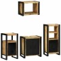 Juego de muebles de baño 4 pcs Marrón Madera de mango maciza