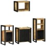 Juego de muebles de baño 4 pcs Marrón Madera de mango maciza