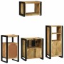 Juego de muebles de baño 4 pcs Marrón Madera de mango maciza