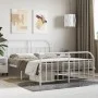 Estructura cama metal con cabecero y estribo blanco 150x200 cm de vidaXL, Camas y somieres - Ref: Foro24-353704, Precio: 108,...