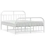 Estructura cama metal con cabecero y estribo blanco 150x200 cm de vidaXL, Camas y somieres - Ref: Foro24-353704, Precio: 108,...