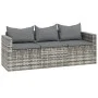 3-teiliges Gartenmöbel-Set und graue synthetische Rattankissen von vidaXL, Gartensets - Ref: Foro24-362331, Preis: 282,20 €, ...
