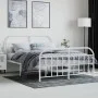 Estructura cama metal con cabecero y estribo blanco 150x200 cm de vidaXL, Camas y somieres - Ref: Foro24-353704, Precio: 108,...