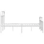 Estructura cama metal con cabecero y estribo blanco 150x200 cm de vidaXL, Camas y somieres - Ref: Foro24-353704, Precio: 108,...