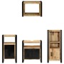 Juego de muebles de baño 4 pcs Marrón Madera de mango maciza