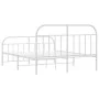 Estructura cama metal con cabecero y estribo blanco 150x200 cm de vidaXL, Camas y somieres - Ref: Foro24-353704, Precio: 108,...