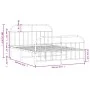 Estructura cama metal con cabecero y estribo blanco 150x200 cm de vidaXL, Camas y somieres - Ref: Foro24-353704, Precio: 108,...