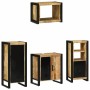 Juego de muebles de baño 4 pcs Marrón Madera de mango maciza