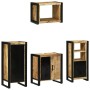 Juego de muebles de baño 4 pcs Marrón Madera de mango maciza