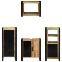 Juego de muebles de baño 4 pcs Marrón Madera de mango maciza