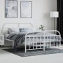 Metal bed frame with headboard and white footboard 140x200 cm by vidaXL, Beds and slatted bases - Ref: Foro24-353703, Price: ...
