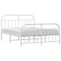 Metal bed frame with headboard and white footboard 140x200 cm by vidaXL, Beds and slatted bases - Ref: Foro24-353703, Price: ...