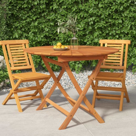 Folding garden table solid teak wood Ø 85x75 cm by vidaXL, Garden tables - Ref: Foro24-362619, Price: 214,32 €, Discount: %