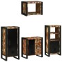 Juego de muebles de baño 4 pcs Madera reciclada maciza
