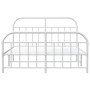 Metal bed frame with headboard and white footboard 140x200 cm by vidaXL, Beds and slatted bases - Ref: Foro24-353703, Price: ...