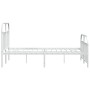 Metal bed frame with headboard and white footboard 140x200 cm by vidaXL, Beds and slatted bases - Ref: Foro24-353703, Price: ...