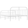 Metal bed frame with headboard and white footboard 140x200 cm by vidaXL, Beds and slatted bases - Ref: Foro24-353703, Price: ...
