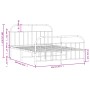 Metal bed frame with headboard and white footboard 140x200 cm by vidaXL, Beds and slatted bases - Ref: Foro24-353703, Price: ...