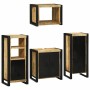 Juego de muebles de baño 4 pcs Marrón Madera de mango maciza