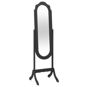 Espejo de pie madera contrachapada negro 45,5x47,5x160 cm