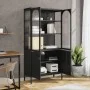 Tall glass and black steel sideboard 90x40x180 cm by vidaXL, Sideboards - Ref: Foro24-353000, Price: 347,00 €, Discount: %