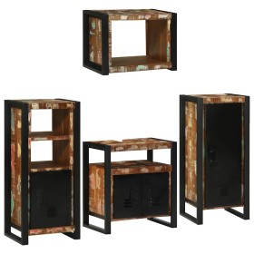 Juego de muebles de baño 4 pcs Madera reciclada maciza
