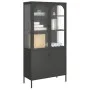 Tall glass and black steel sideboard 90x40x180 cm by vidaXL, Sideboards - Ref: Foro24-353000, Price: 347,00 €, Discount: %