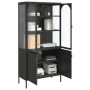 Tall glass and black steel sideboard 90x40x180 cm by vidaXL, Sideboards - Ref: Foro24-353000, Price: 352,05 €, Discount: %