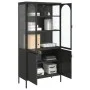 Tall glass and black steel sideboard 90x40x180 cm by vidaXL, Sideboards - Ref: Foro24-353000, Price: 347,00 €, Discount: %