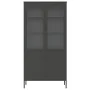 Tall glass and black steel sideboard 90x40x180 cm by vidaXL, Sideboards - Ref: Foro24-353000, Price: 347,00 €, Discount: %