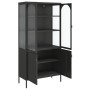 Tall glass and black steel sideboard 90x40x180 cm by vidaXL, Sideboards - Ref: Foro24-353000, Price: 352,05 €, Discount: %