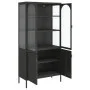 Tall glass and black steel sideboard 90x40x180 cm by vidaXL, Sideboards - Ref: Foro24-353000, Price: 347,00 €, Discount: %